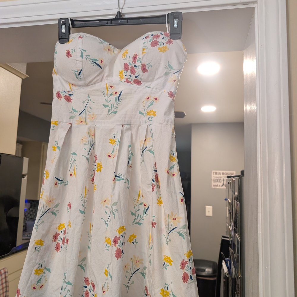 Say What? Strapless Dress with Floral Accents